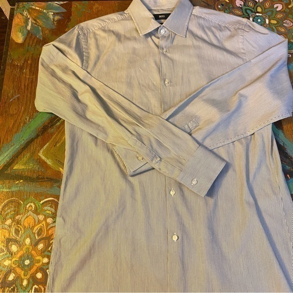 Hugo Boss Men's "Jenno" Slim Fit Long Sleeve Dress Shirt Size 42